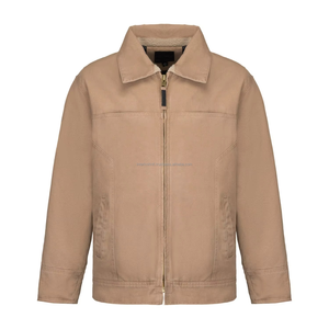 Custom Designed Unisex Winter Canvas <b>Mandarin</b> <b>Collar</b> Washed Thin <b>Jacket</b> with Padding for Workwear and Outdoor Activities - Product Image 1