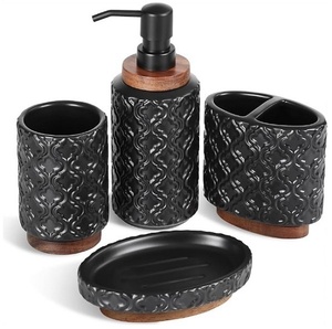 Ensemble décoratif de salle de bain en céramique de quatre pièces de haute qualité Fabriqué à la main Design Premium pour la maison Hôtels Restaurants-Vente chaude - Product Image 2