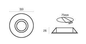 Anello da incasso inclinabile in alluminio bianco Skip Maxi GU10 110x28mm. (Jueric 10284) - Product Image 3