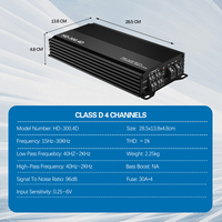 Amplificateur de voiture 4 canaux classe D, amplificateur audio de voiture stéréo pour haut-parleurs, subwoofer, basses, mise à niveau du système audio de voiture