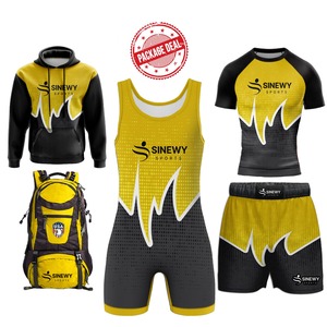 Camisetas y mallas de lucha juvenil Estiramiento Secado rápido Transpirable Diseño personalizado Ropa de gimnasio - Product Image 1