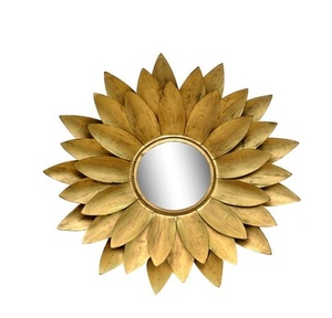 Miroir mural à cadre de tournesol en tôle de fer revêtu de poudre pour pistolet Miroir de courtoisie tendance pour la décoration de la maison - Product Image 2