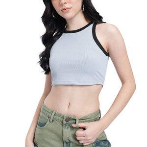 OEM Custom High Quality Rib Tank Tops Breathable Knitted <b>Fabric</b> Short Length US Size - Product Image 1