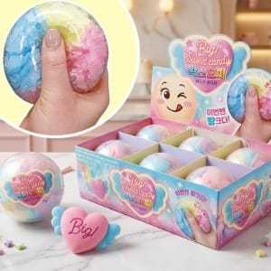 Grande boule souple en forme de bonbon, jouet anti-stress à presser, nouveauté amusante pour cadeau et fête - Product Image 1