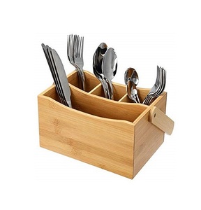 Mango Wood Cutlery <b>Holder</b> <b>With</b> Metal Handle New Look Wooden <b>Utensils</b> <b>Holder</b> for Cutlery Sets New Wooden Caddy Worked - Product Image 1