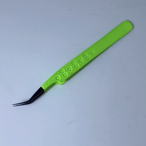 Neon Green Tweezers Stainless Steel Tweezer Slanted Extension <b>Applicator</b> Lash <b>Applicator</b> Custom Whole Sale Tweezers - Product Image 6