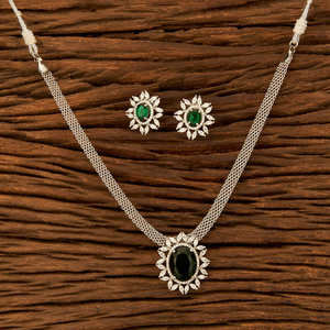 Cz B2B – vente en gros en ligne, ensemble de pendentifs en diamant américain classique avec placage Rhodium en inde - Product Image 3