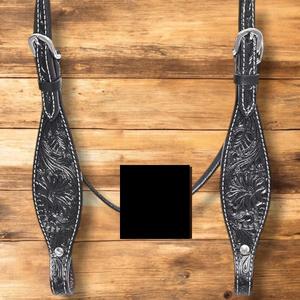 Nouvel équipement d'équitation réglable Bride de cheval en cuir de vache Collier de tête Équipement d'équitation Accessoires équestres - Product Image 4