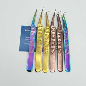 Pinzas de pestañas profesionales de acero inoxidable con diseño de gatito, volúmenes de acabado de plasma para extensiones de pestañas sostenibles - Product Image 5