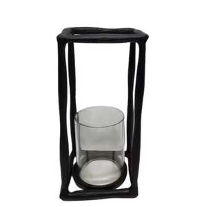 Bougeoir élégant en fer et bois de créateur de luxe décoratif de meilleure qualité finition de couleur grise pour la décoration intérieure disponible - Product Image 2