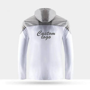 Venta al por mayor personalizado ligero transpirable Zip hombres chaqueta deportiva para correr impermeable lona rompevientos soporte informal al aire libre - Product Image 3