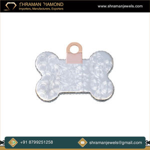 Large gamme de bijoux de mode de qualité supérieure 6 TCW Dog Tag 925 Silver Lab Grown Diamond Pendant du fournisseur indien - Product Image 4