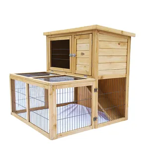 Indoor Garden Living Room Bedroom Office Side Rabbit Hutch Wooden Pet Rat Rabbit Cages Houses