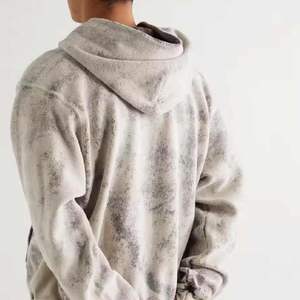 Sweats à capuche personnalisés 100% coton lourds délavés au soleil impression numérique vêtements de rue surdimensionnés pulls à capuche pour hommes - Product Image 4