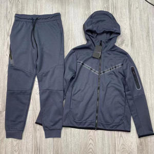 Chándal de punto personalizado para hombre, sudadera transpirable con capucha, conjunto deportivo de dos piezas, proveedor OEM, conjunto informal para correr - Product Image 4