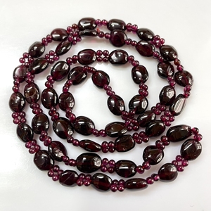 สร้อยคอลูกปัดโกเมนทำด้วยมือสีแดง - Product Image 3