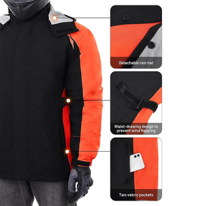 ชุดกันฝนผู้ชายแบบทอสำหรับฤดูหนาว กันน้ำได้ดีเยี่ยม ผ้าไม่ติดน้ำมัน พร้อมฮู้ด เหมาะสำหรับคนขับรถ ผู้ส่งของ และมืออาชีพด้านกิจกรรมกลางแจ้ง - Product Image 3