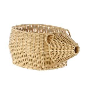 Panier de rangement écologique fait à la main pour enfants, hérisson, en osier et en rotin, organisateur de chambre d'enfant avec jouet animal, décoration de chambre pour enfants - Product Image 1