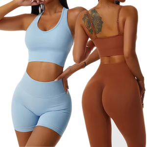 Conjunto de Leggings Deportivos de Cintura Media con Estampado Personalizado para Mujer, Talla Grande, para Gimnasio, Yoga, Cintura Elástica, Leggings Ajustados y Sujetador Deportivo - Product Image 3