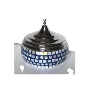 Casseroles en bois faites à la main de style arabe de luxe en gros avec fournitures de marmite en métal bon marché incluses pour la cuisson ronde de marmite - Product Image 2