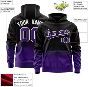 Sudadera de Corduroy con Cierre Completo, Bordado Personalizado en Degradado Morado, Estilo Casual Vintage para Hombre, Resistente al Viento, para Otoño, con Nombre del Equipo - Product Image 3