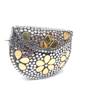 Premium Bohemian Style Ladies <b>Clutch</b> Handbag Modern Solid Design <b>Silver</b> Beaded Metal Attractive Mini Fashionable <b>Bag</b> Women - Product Image 2