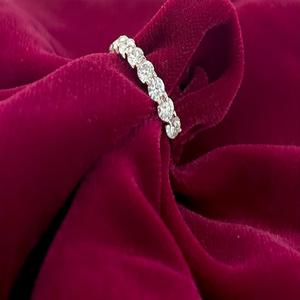 แหวนเพชรขนาด18K สีโรสโกลด์ขนาด3มม. เครื่องประดับครึ่งวงสำหรับปลูกในห้องปฏิบัติการเครื่องประดับเพชร - Product Image 6