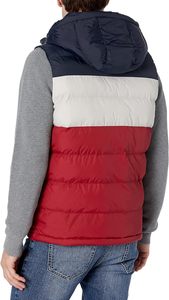 Chaleco de invierno para hombre con decoración de botones Logotipo personalizado Poliéster de peso pesado Chaqueta acolchada sin mangas cálida Tela brillante - Product Image 2