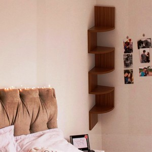 Dernier modèle d'étagères murales métalliques pour rangement d'épices, style artisanal, avec décoration murale sculptée, ensemble de quatre niveaux, durable - Product Image 3