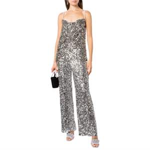 Pantalon à jambes larges à paillettes Alli Design évasé argenté Détaillant de paillettes rayonnantes Elégant Party Wear - Product Image 2