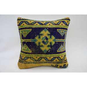 Multicolor bohemio Vintage patrón lana Kantha 12x12 pulgadas tejido decorativo almohada - Product Image 1