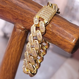 RB Gems Custom 14kt Gold Diamond Bracelet VVS Moissanite Baguette Yellow Hip Hop Style Cuban Chain Fine Charm Jewelry - Product Image 6