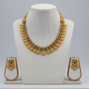 Exquisite Temple Jewellery Coin Set 62gm Traditional Indian Gold Plated <b>Necklace</b> <b>and</b> <b>Earrings</b> Perfect for Festivals <b>and</b> Weddings - Product Image 3