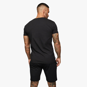 Conjunto de pantalones cortos de verano con logotipo personalizado de alta calidad, ropa de correr de etiqueta privada para hombres, manga corta de cuello redondo personalizable - Product Image 2