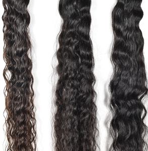Extensiones de cabello humano natural sin procesar, paquete indio con cutícula alineada virgen, venta al por mayor - Product Image 1