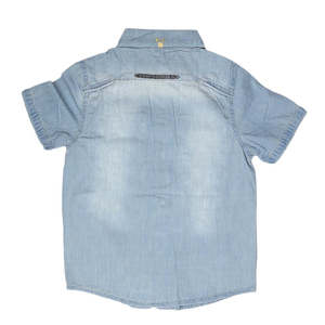 Chemise en jean à manches courtes pour garçons - Bleu clair - Product Image 2