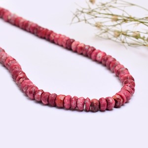 Cuentas de Rondelle facetadas de 5mm, piedras preciosas de thulita Rosa Natural, cuentas de piedra semipreciosa para la fabricación de joyas, hebra de 16 pulgadas - Product Image 2