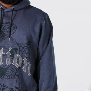 High Quality Custom Oversized Winter Print Rhinestone Embroidered Zipper-Up Streetwear Custom Logo 100% Cotton Pullover Hoodie - Product Image 3