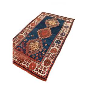 Alfombra de Lana Azul Kiaan Anudada a Mano con Patrón Geométrico, Alfombra Grande para el Hogar, Sala de Estar, Pasillo, Decoración, 9x12, Paem-1306 - Product Image 2