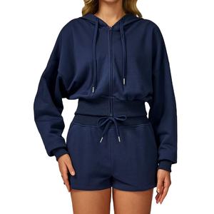 Sweat-shirt de yoga à fermeture éclair intégrale veste de sport pour femmes nouvelle mode de sport décontracté sweat à capuche à manches longues Badge à capuche Streetwear - Product Image 4