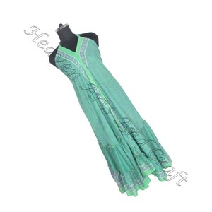 SD011 Saree / Sari / Shari vêtements indiens et pakistanais de l'Inde Hippy Boho indien fait à la main Vintage Sari robes en soie à la mode - Product Image 3