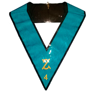 Costume maçonnique brodé personnalisé de qualité supérieure Rite écossais Memphis Misraim Officiers Collier Ensemble de 12 colliers avec dos - Product Image 1