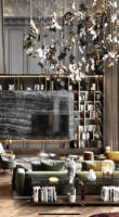 Lustre contemporain en flocon de tissu en métal doré argenté pour hall d'hôtel Éclairage suspendu pour hall de restaurant à haut plafond