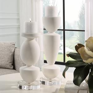 Hermosos soportes de pilar de piedra de mármol blanco hechos a mano, última tendencia, mesa decorativa con acento para Bodas de Pascua, decoración del hogar - Product Image 2