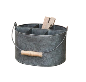 <b>Kitchen</b> Storage Caddy Galvanized Caddy Condiments <b>Holder</b> Tabletop Kitchenware Supplies Metal <b>Utensil</b> <b>Holder</b> - Product Image 6