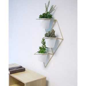 White <b>Golden</b> Metal Wall Planter Beautiful and Decorative Flower <b>Pot</b> for Garden - Product Image 1