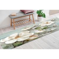 Weißer Woll-Patchwork-Blumenteppich Eleganter Digital Bedruckter Teppich Mittlere Dicke Umweltfreundlich Traditionell Latex-Rückseite