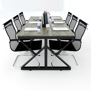 KConcept Modern 200x100 Wood Conference <b>Table</b> with Assembled Steel Legs for <b>Office</b> Conference Room or Hotel-HBKC009 - Product Image 3