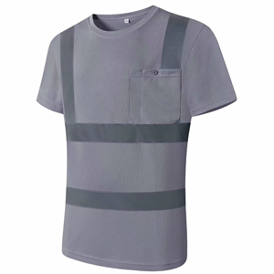 OEM ODM Wholesale Cheap Price Custom Industrial Short Sleeve High Quality Reflective Front Pocket <b>T</b> <b>Shirt</b> Supplier - Product Image 6