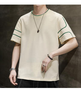 Camiseta extragrande de secado rápido de algodón 100% pesado personalizada de alta calidad para hombre, camiseta cuadrada ligera de gran tamaño con cuello simulado en blanco para hombre - Product Image 3